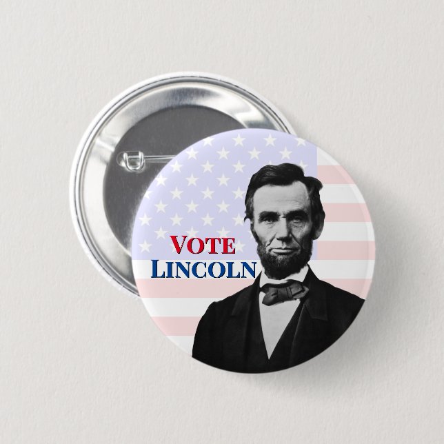 Vote for Abraham Lincoln 6 Cm Round Badge (Front & Back)