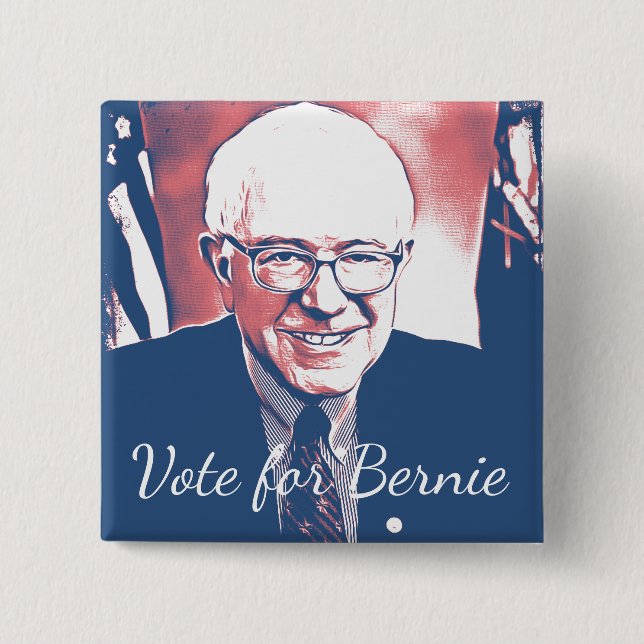 Vote for Bernie Sanders Support Digital Art Button (Front)
