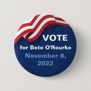Vote for Beto O'Rourke 2022 Governor American Flag 6 Cm Round Badge