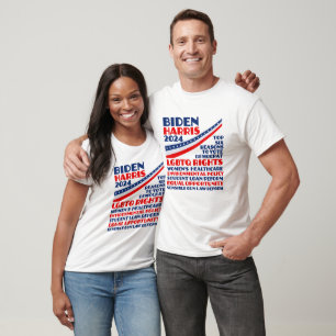 Vote for Biden Harris 2024 Election Platform T-Shirt