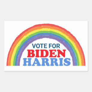 Vote for Biden Harris Rainbow LGBTQ Election Rectangular Sticker