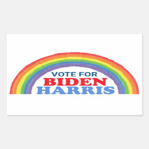 Vote for Biden Harris Rainbow LGBTQ Election Rectangular Sticker