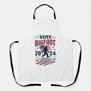Vote For Bigfoot 2024 Sasquatch Presidential  Apron