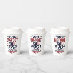 Vote For Bigfoot 2024 Sasquatch Presidential Paper Cups