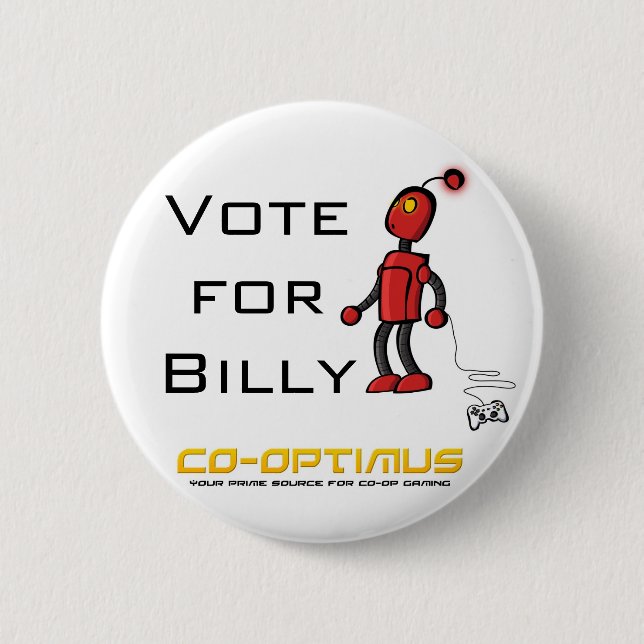 Vote for Billy 6 Cm Round Badge (Front)