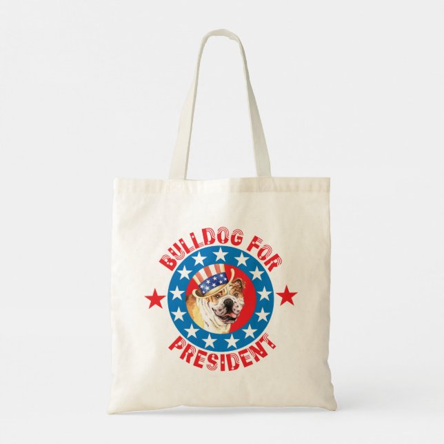 Vote for Bulldog Tote Bag (Back)