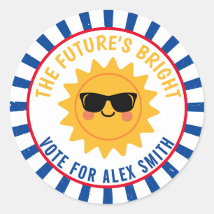 Vote for Class President Be Bright Vote Classic Ro Round Sticker