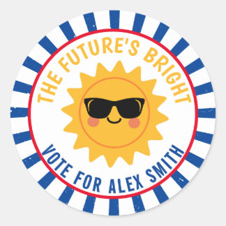 Vote for Class President Be Bright Vote Classic Ro Round Sticker