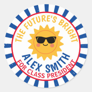 Vote for Class President Be Bright Vote Classic Ro Round Sticker