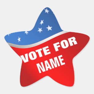 Vote For - custom campaign election star sticker