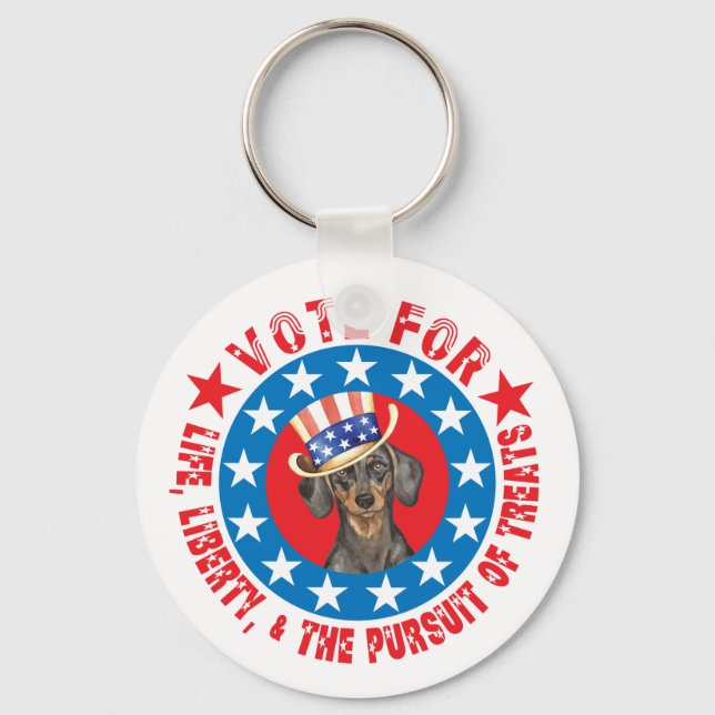 Vote for Dachshund Key Ring (Front)