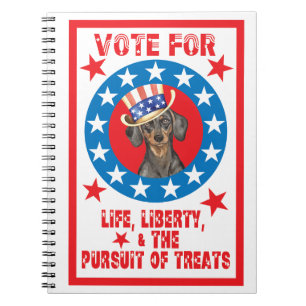 Vote for Dachshund Spiral Notebook