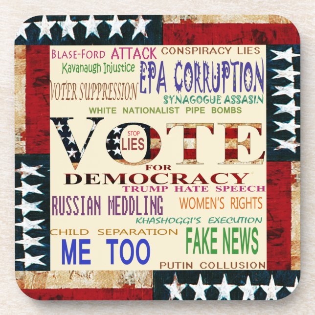 Vote for Democracy Coaster (Front)