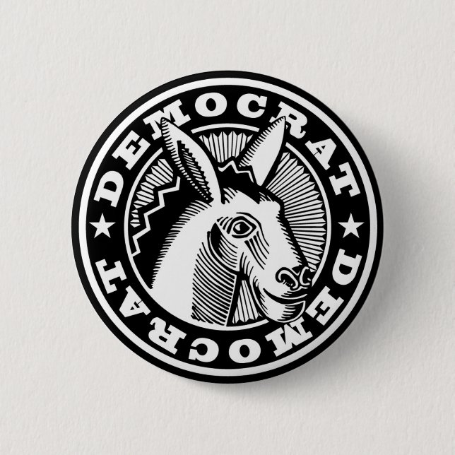 VOTE FOR DEMOCRATS 6 CM ROUND BADGE (Front)