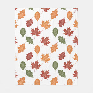 Vote For Fall" Autumn Leaves Fleece Blanket