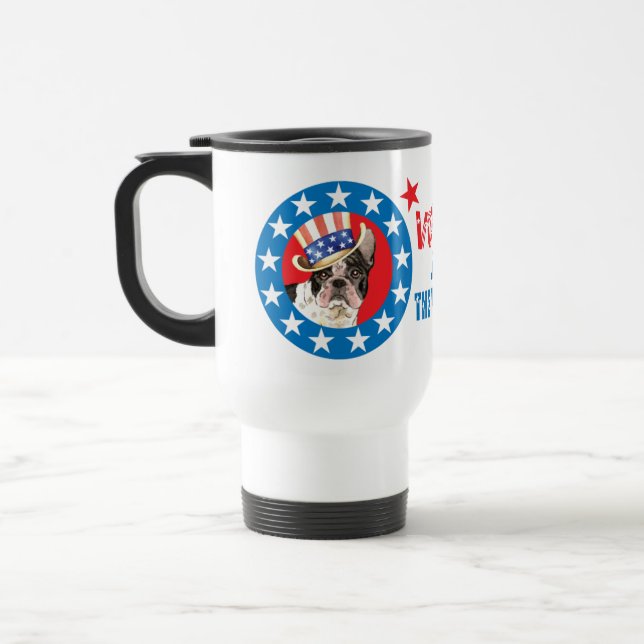 Vote for Frenchie Travel Mug (Left)
