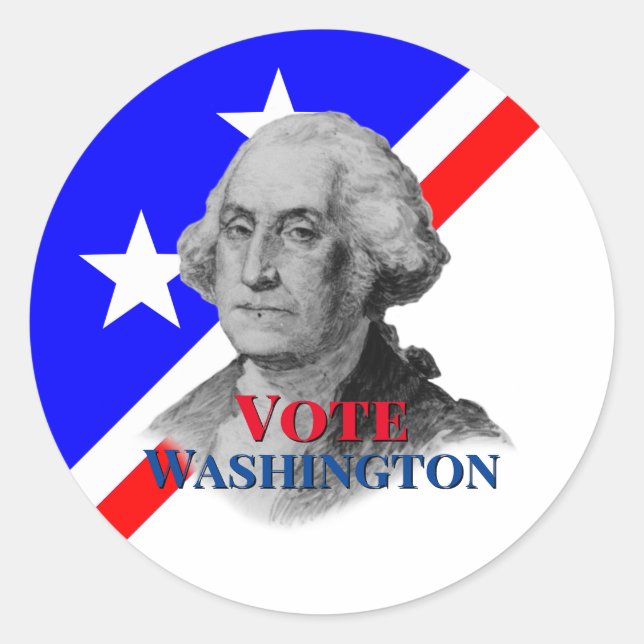 Vote for George Washington Classic Round Sticker (Front)