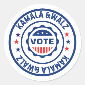 Vote for Kamala harris and walz  Classic Round Sticker
