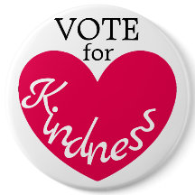VOTE for Kindness Cute Pink Heart Huge