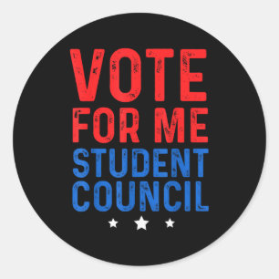 Vote For Me Student Council Classic Round Sticker