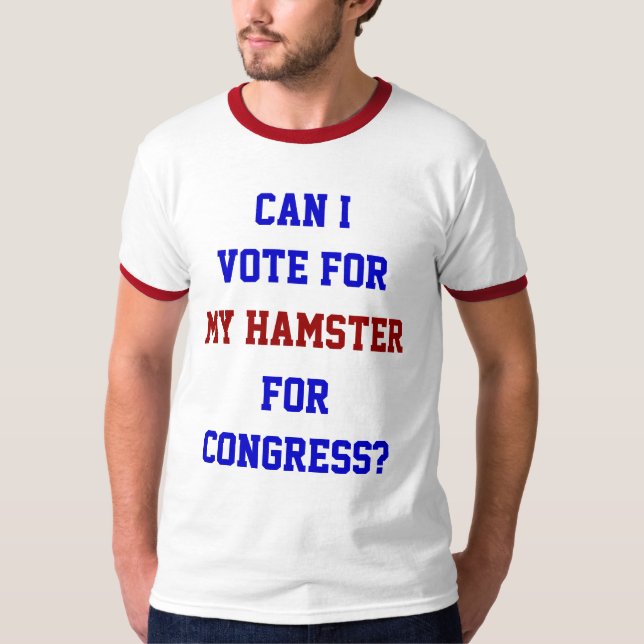 Vote For My Hamster Congress Funny Political T-Shirt (Front)