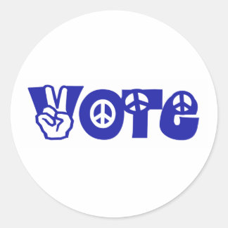 Vote For Peace Classic Round Sticker