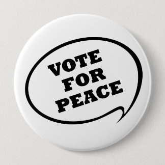 Vote For Peace White Button