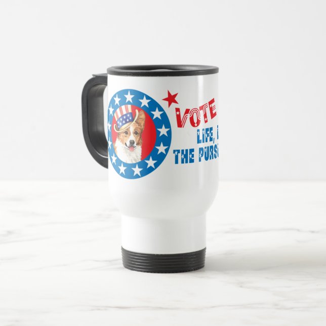 Vote for Pembroke Welsh Corgi Travel Mug (Front Left)