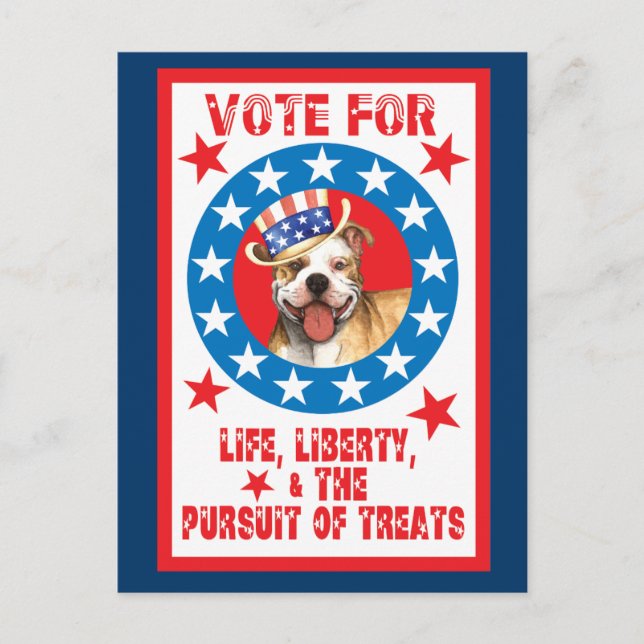 Vote for Pit Bull Postcard (Front)