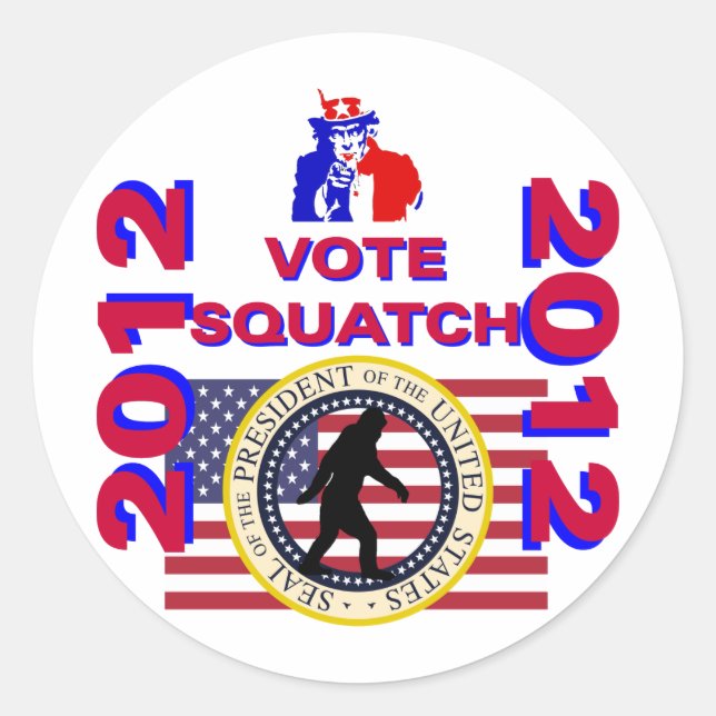 Vote for Squatch 2010 Classic Round Sticker (Front)