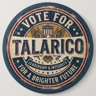 Vote for Talarico Democrat Election 6 Cm Round Badge