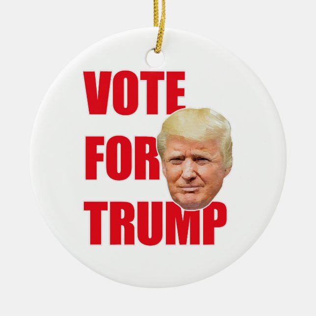 Vote for trump  ceramic tree decoration (Front)