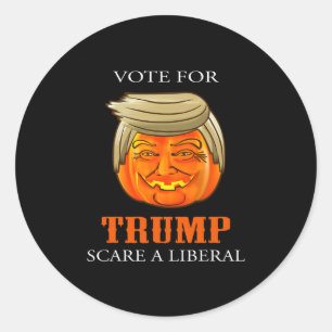 Vote For Trump Scare A Liberal Halloween Pumpkin D Classic Round Sticker