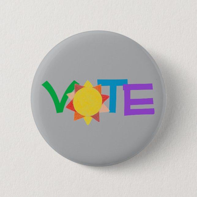 Vote GOTV Button / Vote With Sun (Front)