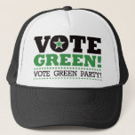 Vote Green! Vote Green Party! Trucker Hat<br><div class="desc">Vote Green! Vote Green Party!</div>