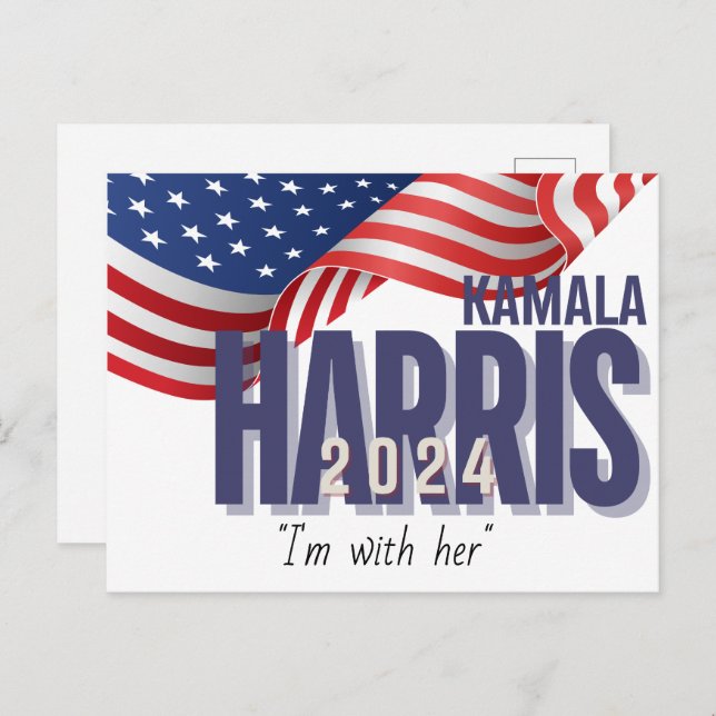 Vote Harris Election 2024 Customisable Postcard (Front/Back)