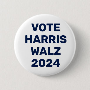 Vote Harris Walz 2024 6 Cm Round Badge