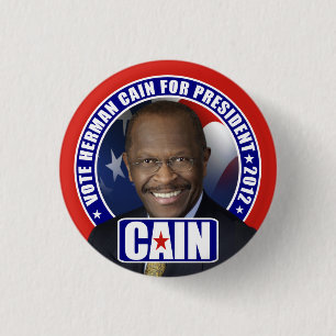 Vote Herman Cain 2012 3 Cm Round Badge