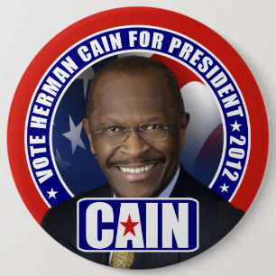 Vote Herman Cain 2012 6 Cm Round Badge