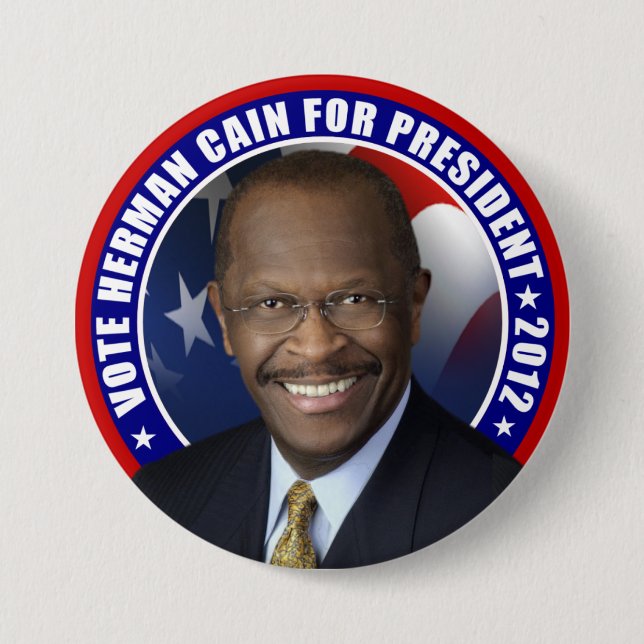 Vote Herman Cain 2012 7.5 Cm Round Badge (Front)