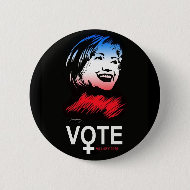 vote HILLARY 2016 6 Cm Round Badge (Front)