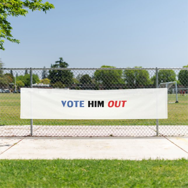 Vote Him Out red white and blue modern typography  Banner (Insitu)