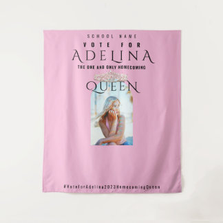Vote Homecoming Queen Pink HOCO Photo Backdrop Tapestry