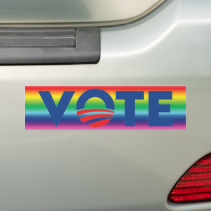 Vote hope rainbow gradient colours lgbtq gay pride bumper sticker