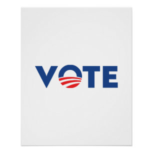 Vote hope red white and blue typography democrat poster