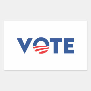 Vote hope red white and blue typography democrat rectangular sticker