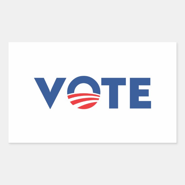 Vote hope red white and blue typography democrat rectangular sticker (Front)
