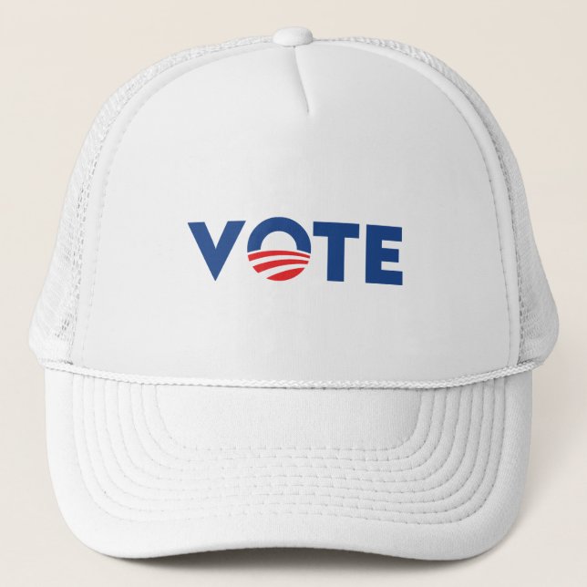 Vote hope red white and blue typography democrat trucker hat (Front)