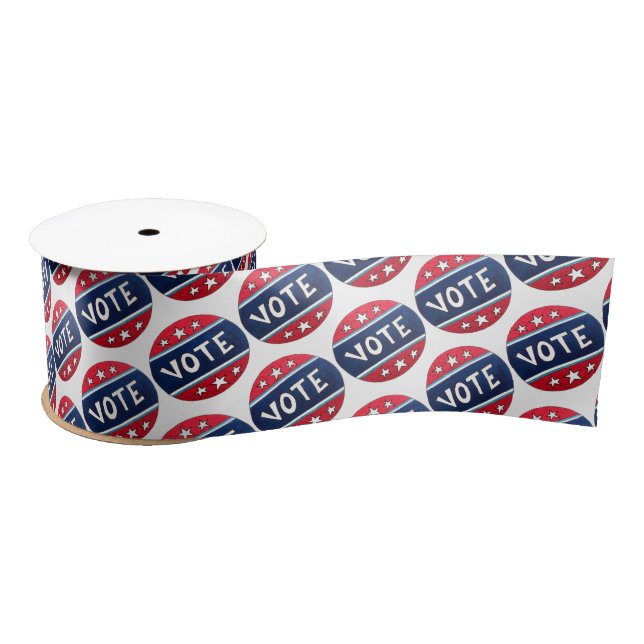 VOTE I Voted Election Day USA Voting Patriotic Satin Ribbon (Spool)
