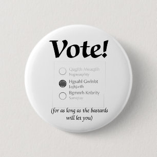Vote II 6 Cm Round Badge